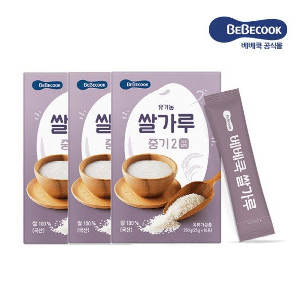 베베쿡 보리보리/베베쿡유기농 쌀가루 초기 3개 (12g x 30포)