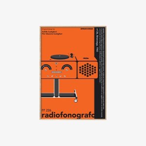 Radiofonografo rr 226 Poster Orange A1 - Wood Frame 라디오포노그라포 rr 226 포스터 오렌지 A1 - 우드 프레임