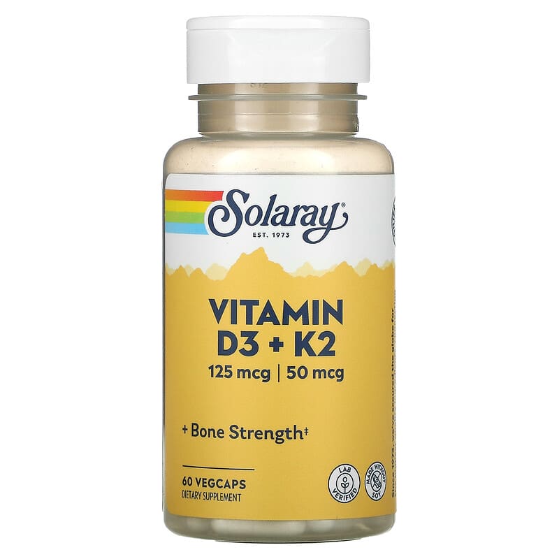 솔라레이 <b>비타민D3</b> + <b>K2</b> 60캡슐