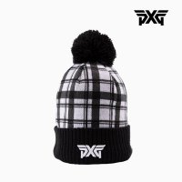 PXG 공용 Plaid Cuff Beanie With Pom 골프비니