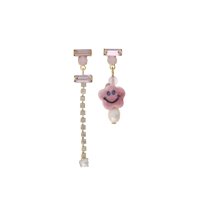 딸기샤베트 스마일 uni 마카롱 오팔 담주진주 원석 세라믹 꽃 언발 Earrings