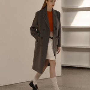 [일로일] classic wool double coat - grey IL2WCT002