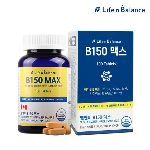 B-150/비타민B-150 Max/고함량 복합비타민B/비오틴,<b>엽산</b> 100정 (1박스)