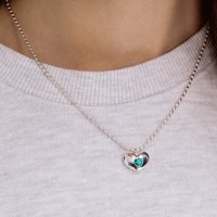 타티아나 SILVER925 Heart Cubic chips Heart Necklace NZ2031