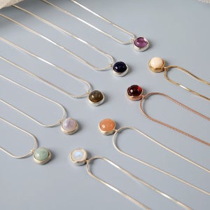 천연석 펜던트 스네이크체인 우정 커플 은 목걸이, 아드모르