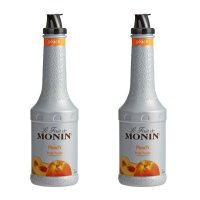 Monin 모닌 피치 복숭아 프루츠 과일 퓨레 1L 2개 칵테일 스무디 쉐이크 음료 베이스