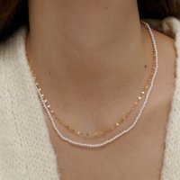 딥브로우 SET petit pearl layered necklace 925