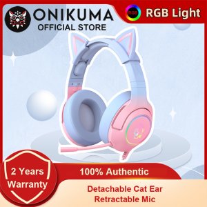 ONIKUMA RGB LED 라이트 게이밍 헤드폰  개폐식 마이크  게이머 헤드셋  컴퓨터 이어폰  PC 게임용  K9  2 색