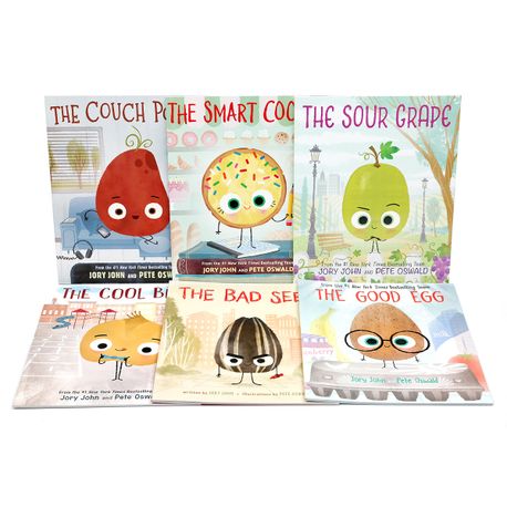 작가 Jory John의 Food Group 그림책 6종 세트 (The Bad Seed/The Good Egg/The Cool Bean/The Couch Potato/The Smart Cookie(기존 5종)+The Sour Grape(신간))