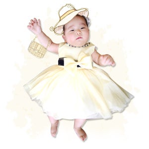 ★판매★ 오드리 드레스 옐로우_백일드레스 돌드레스 셀프백일상 집에서 돌상꾸미기  돌잔치소품,엄마표셀프백일상차리기용품 전통첫돌상꾸미기소품 홈파티잔치행사 드레스원피스 캐릭터의상복장 악