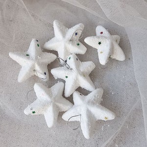 오마주 화이트 트리장식 6pcs 별 종  / 크리스마스 트리 장식볼 오너먼트 소품 장식