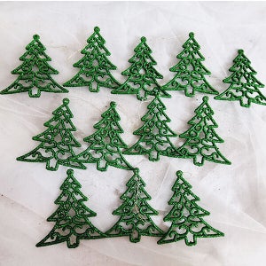 트렌데코 그린 트리장식 9cm 12pcs 초록 나무 / 크리스마스 트리 오너먼트 장식볼 세트