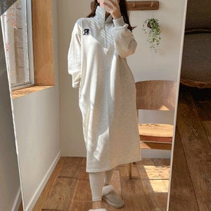 [R-made]임부복*리얼 반집업 원피스(안감기모)