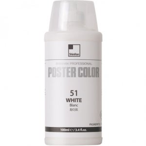신한 전문가용 포스터칼라 100ml 화이트 튜브형 bottle Twist