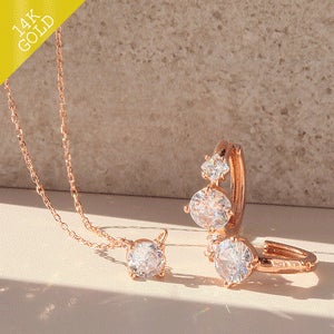 14K GF 귀걸이/반지/목걸이 SET 리앙 크리스탈 SET SET0272