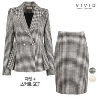 비비드시크릿가너 VIVID SET 여성 샤론겨울정장 울자켓 울스커트 세트