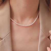 순은 고퀄 스와로브스키 진주 은목걸이 하객 basic pearl necklace