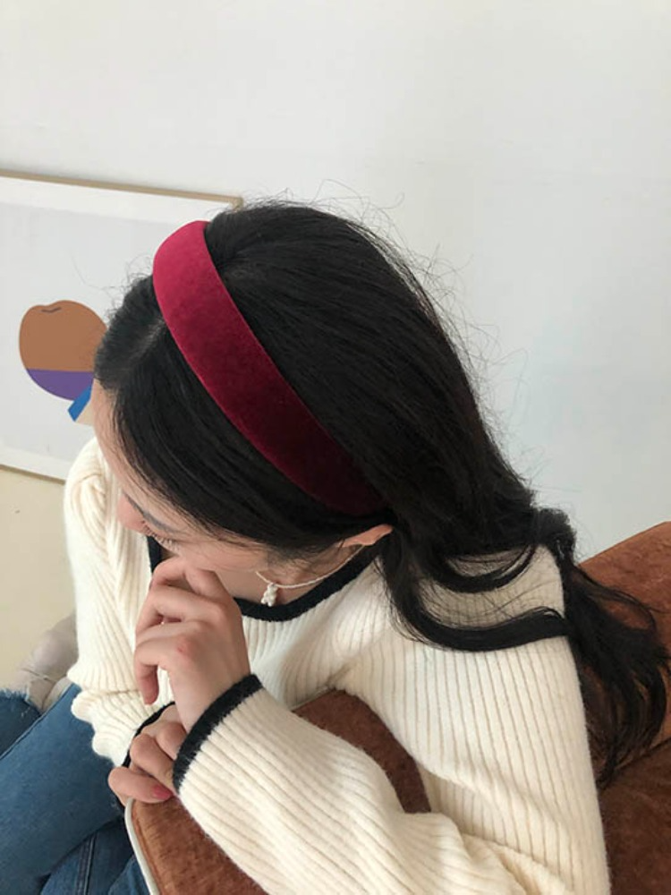 볼륨 벨벳 헤어밴드