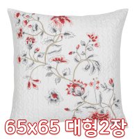 이케아 RODBINKA 뢰드빙카 쿠션커버 2장 65x65 침대헤드쿠션 플로럴패턴 꽃무늬 904 325 61 쿠션