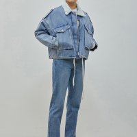 RYUL+WAI: 률앤와이 에코 보아 퍼 빈티지 데님 자켓 RYULANDWAI ECO BOA FUR VINTAGE DENIM JACKET