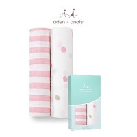 아덴 머슬린 사계절 속싸개 2pk-하트브레이커