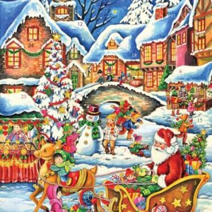 VERMONT CHRISTMAS COMPANY GREETING CARD ADVENT CALENDAR 산타가 온다 (BB418) 871241007833