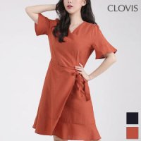 CLOVIS 린넨 랩 원피스 CVOW92501I