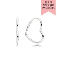 판도라 보증서 제공 PANDORA 하트 후프 이어링 297822