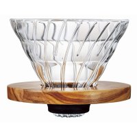 하리오 Hario V60 유리 커피 드리퍼 사이즈 02 올리브 우드