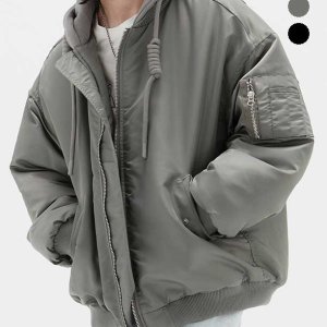 레이어드 후드 집업 암포켓 항공 점퍼 jacket M-1 [스트릿 편집샵 람스]