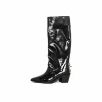 나무하나 BACK METAL LONG BOOTS NUH4556BK