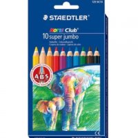 STAEDTLER 스테들러 노리스 클럽 슈퍼점보 연필형 굵은 색연필 10색 세트 129-NC10