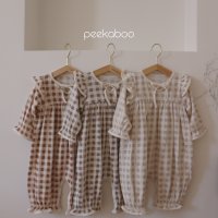 피카부 아롱이 바디수트 3컬러 유아 아기 바디슈트 잠옷 실내복 peekaboo