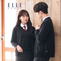 엘르 ELLE 남여공용 기본 교복 니트 가디건