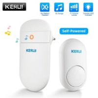 현관벨 kerui m518 무선 초인종 자체 발전 52 노래 스마트 홈 보안 차임 도어 미니 버튼 led 라이트