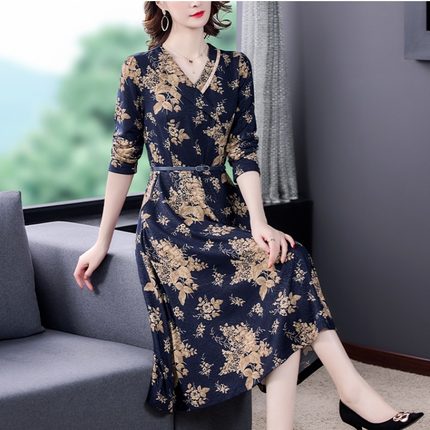 ibezu 봄가을 50 60 대 중년 아줌마 엄마 어머니 편한 원피스 롱스커트 <b>358</b> 치수 01 L 분류 02 원형