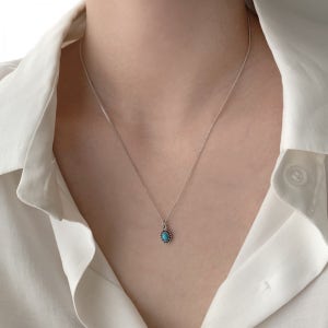 TUHU 925 은 엔틱 터키석 목걸이, 미흐