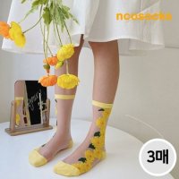 여성 스프링 플라워 시스루양말 3매세트