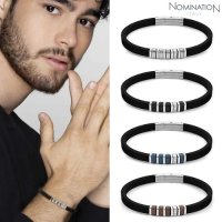 노미네이션 팔찌 CITY 시티 bracelet in steel silicon and CZ 028804