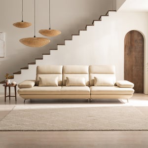 다우닝 플랫 4인 스윙 전체 천연가죽 소파