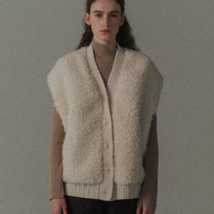 [모노크롬] bubble eco fur vest