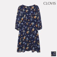 CLOVIS 프릴 핀턱 꽃 원피스 CVOW92401M