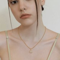 카인더베이비 cubic sunflower necklace