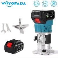 전기 대패 무선 트리머 목공 조각 slotting 트리밍 밀링 머신 나무 라우터 makita 18v 배터리 용 6 기어