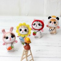 DIY 양모펠트 니들펠트 양모공예 패키지 세트-고양이 시