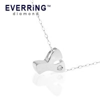 EVERRING 14K-천연 다이아몬드 이니셜 Y 목걸이