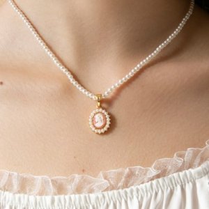 판타스틱플래닛 pearl cameo necklace 2type