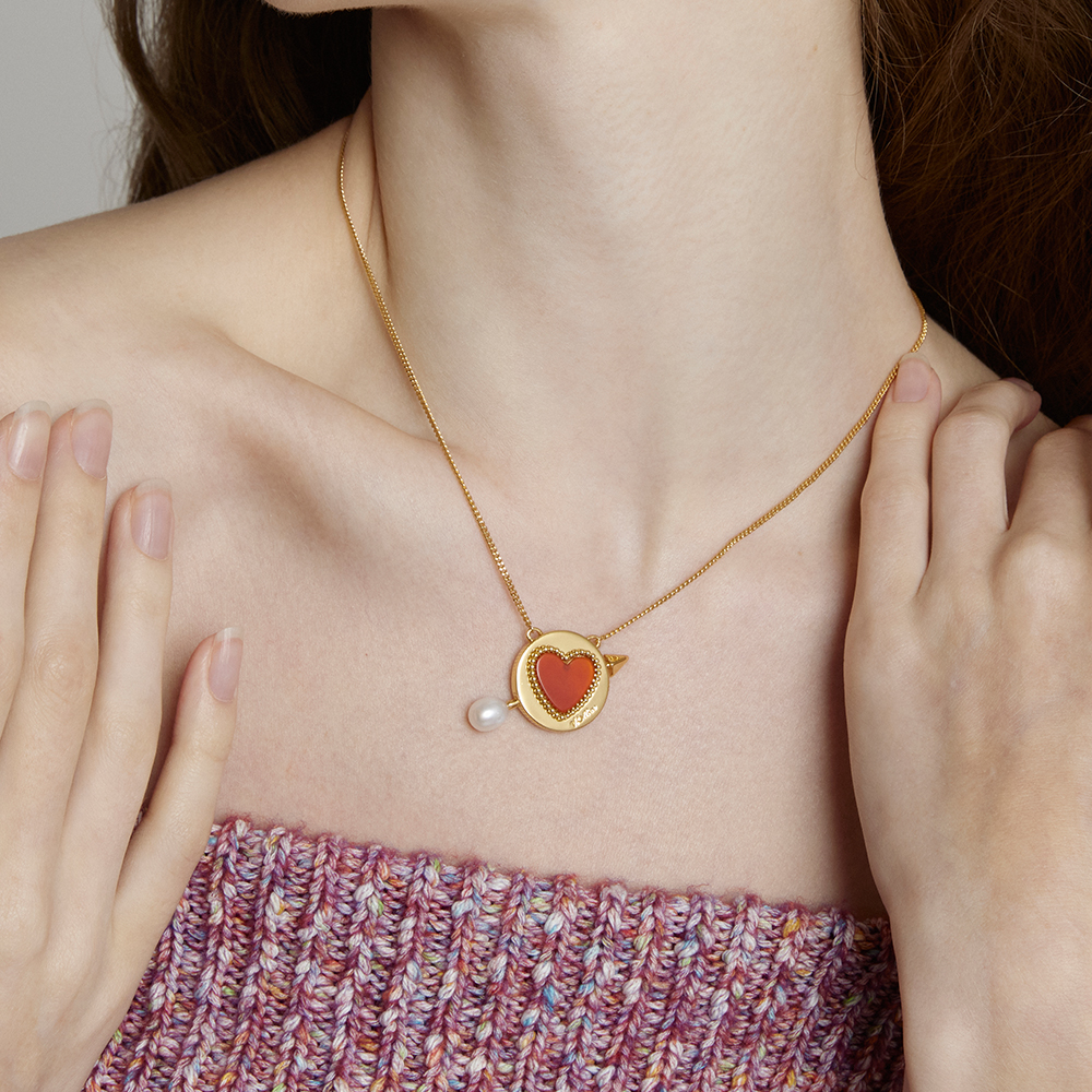 비올리나 14K gold 라운드 코인 목걸이