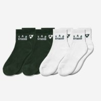 아이앱 스튜디오 x 요넥스 삭스 팩 화이트 그린 IAB Studio Yonex Socks Pack White Green