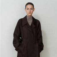 LAYERED COLLAR OVERSIZED TRENCH COAT BR